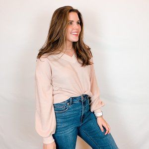 Oversized Waffle Knit Top